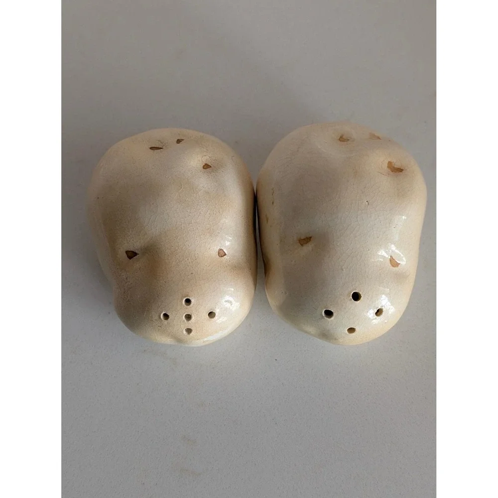 Vintage Ceramic Potato Salt and Pepper Shakers Set Japan Mid Century Kitsch